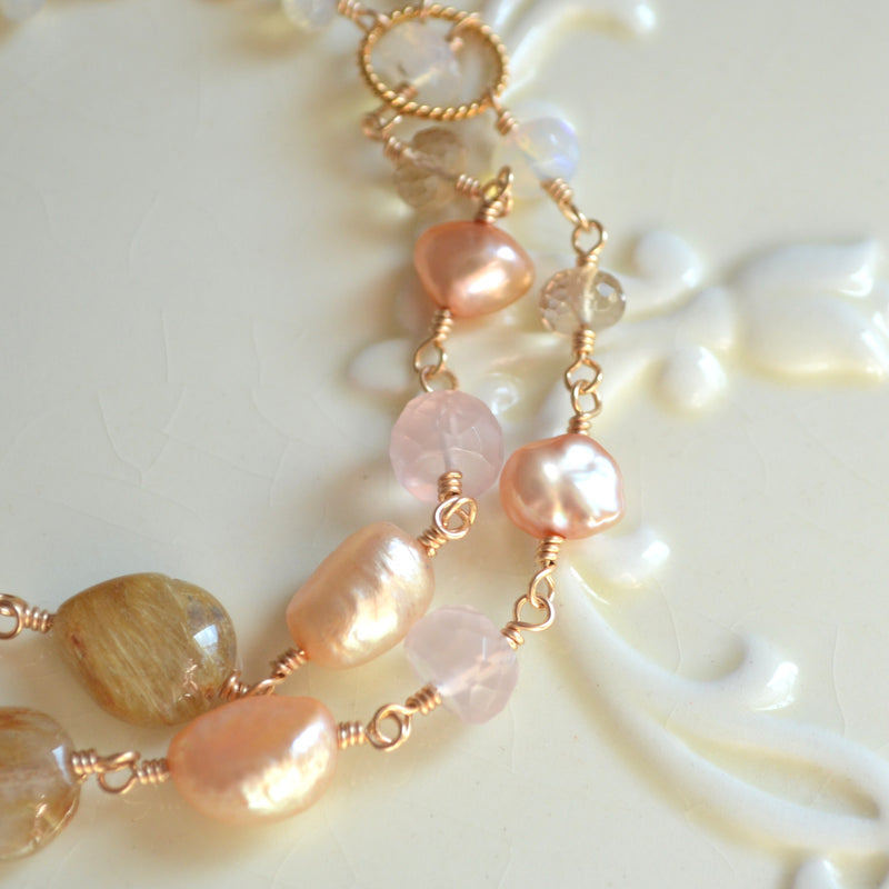 Gold Bridal Bracelet - Vintage Rose