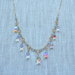 Rainbow Quartz Necklace in Gold