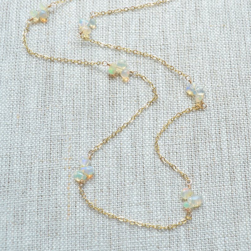 Dainty Opal Necklace in Gold