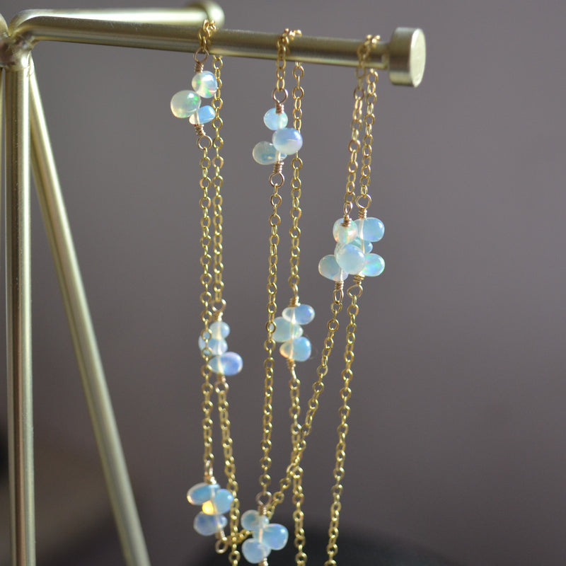 Dainty Opal Necklace in Gold