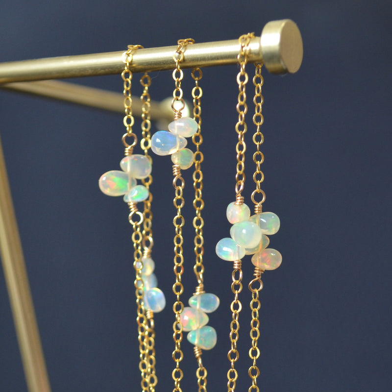 Dainty Opal Necklace in Gold