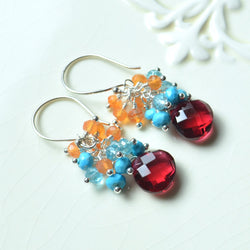 Bright and Colorful Gemstone Earrings in Sterling Silver