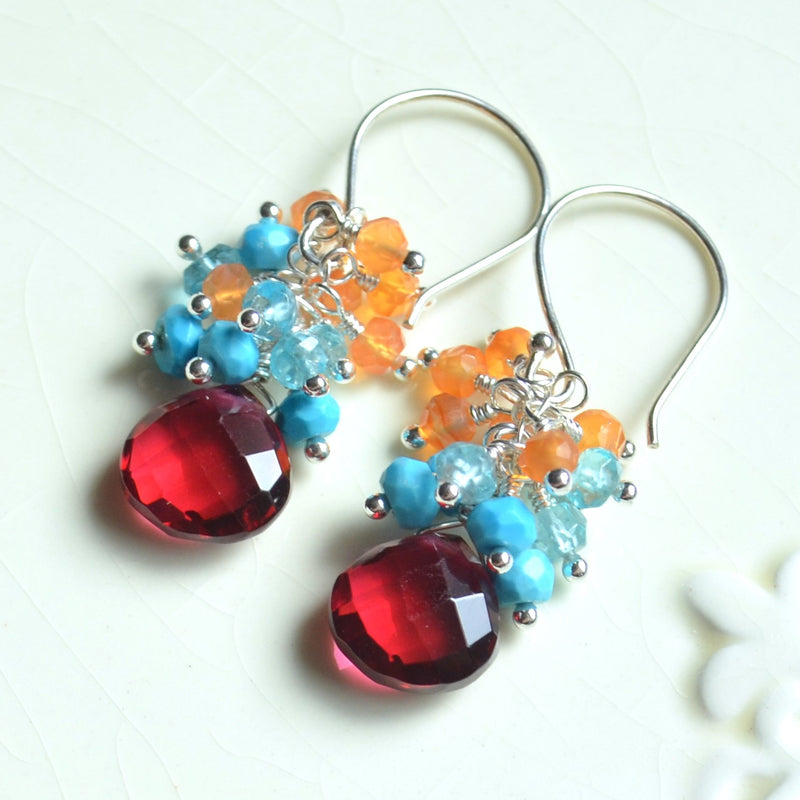 Bright and Colorful Gemstone Earrings in Sterling Silver