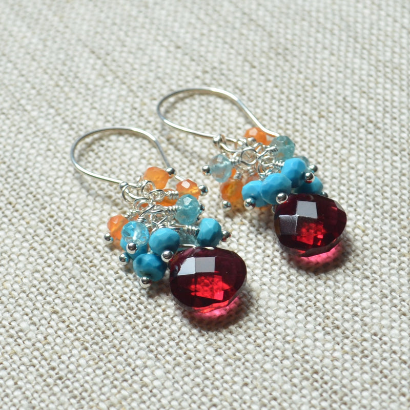 Bright and Colorful Gemstone Earrings in Sterling Silver