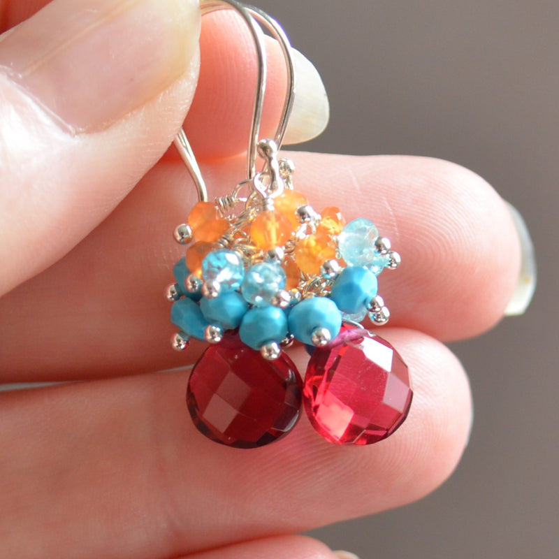 Bright and Colorful Gemstone Earrings in Sterling Silver