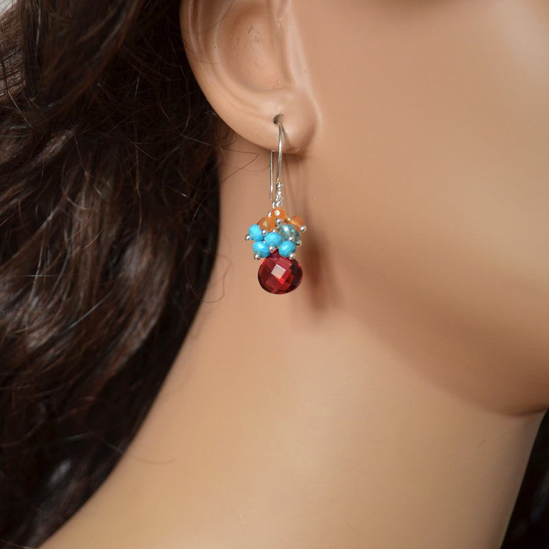 Bright and Colorful Gemstone Earrings in Sterling Silver