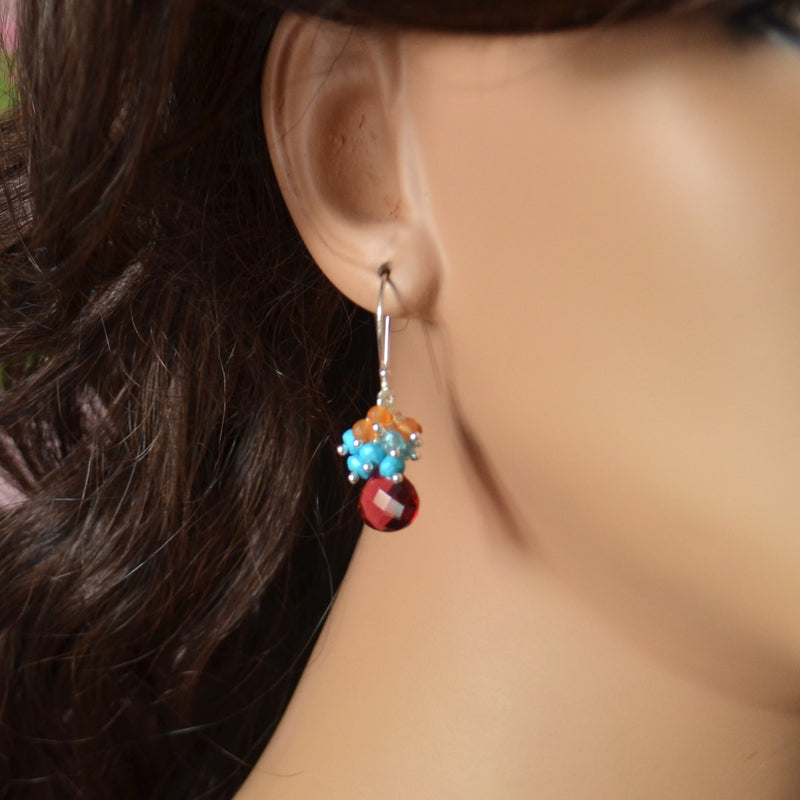 Bright and Colorful Gemstone Earrings in Sterling Silver