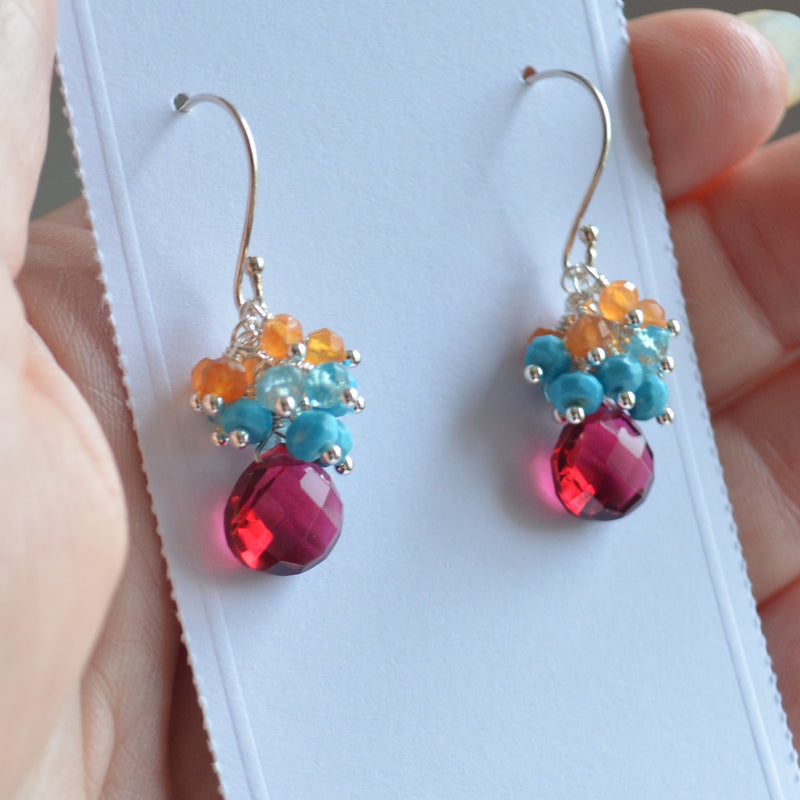 Bright and Colorful Gemstone Earrings in Sterling Silver