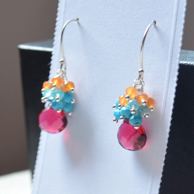 Bright and Colorful Gemstone Earrings in Sterling Silver