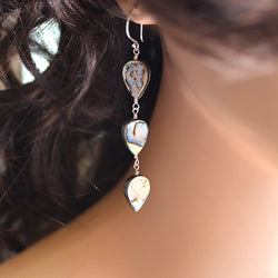 Long Abalone Earrings in Sterling Silver