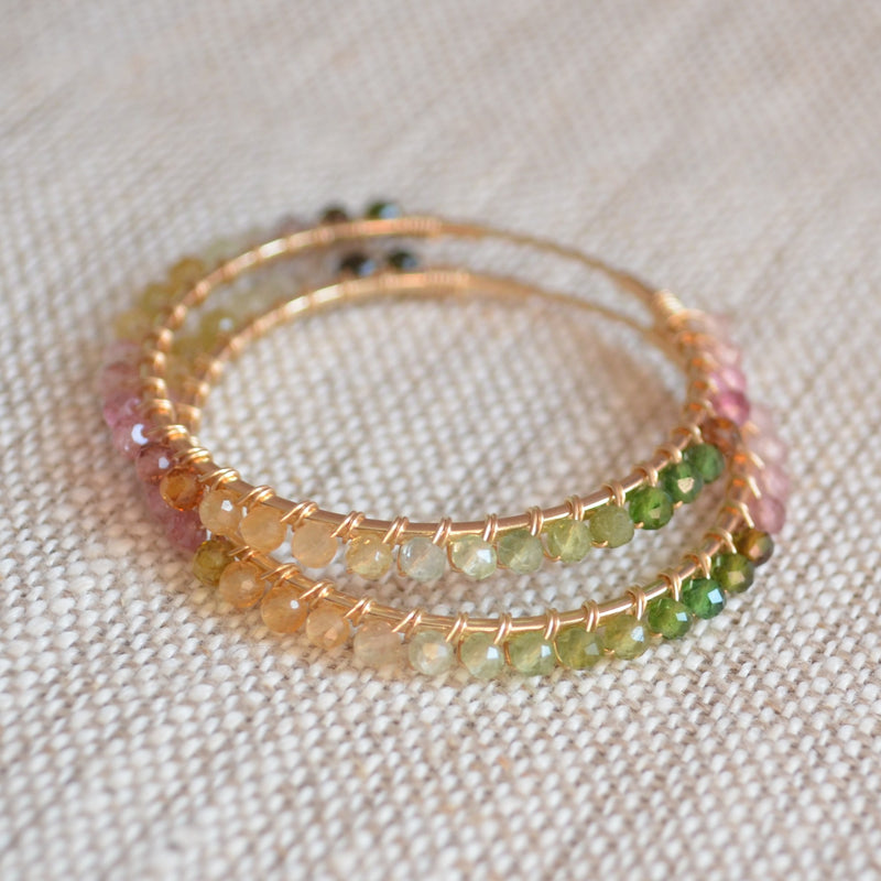 Tourmaline Hoop Earrings in Gold