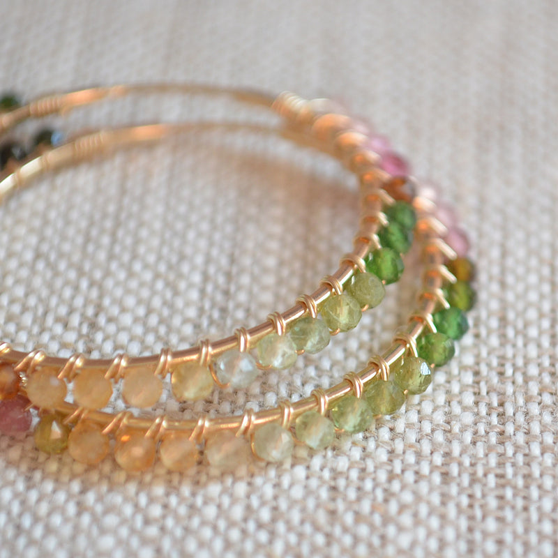Tourmaline Hoop Earrings in Gold