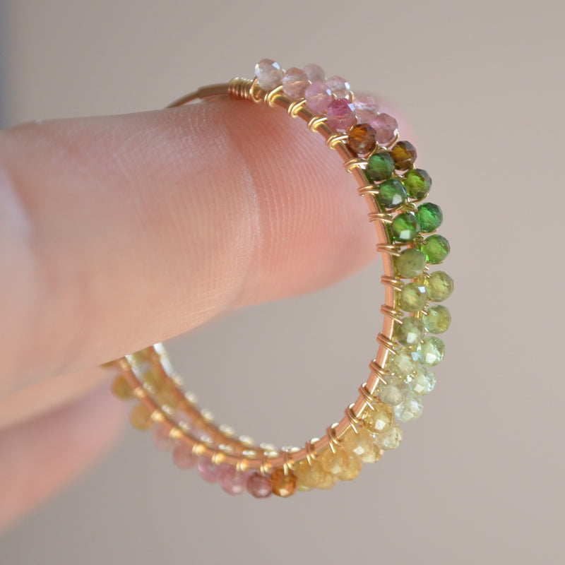 Tourmaline Hoop Earrings in Gold
