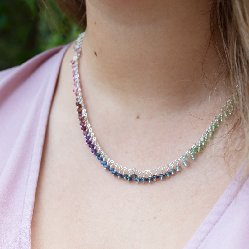 Rainbow drops necklace