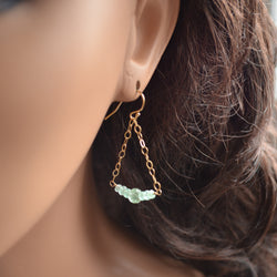 Genuine Emerald Earrings in Gold