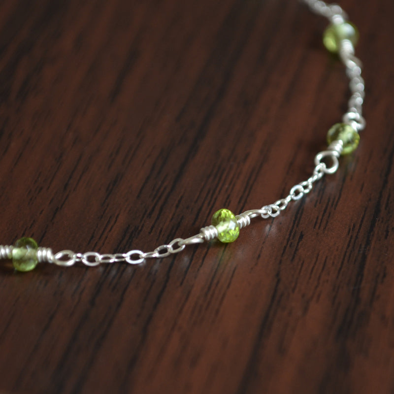 Peridot Anklet in Sterling Silver