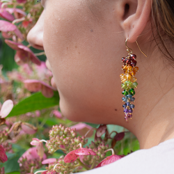 Waterfall style rainbow earrings