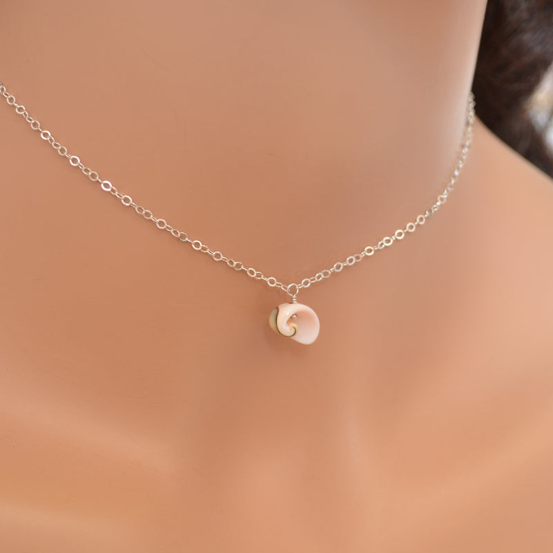 Tiny Shell Necklace in Sterling Silver