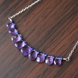 Amethyst Necklace with Lapis Lazuli