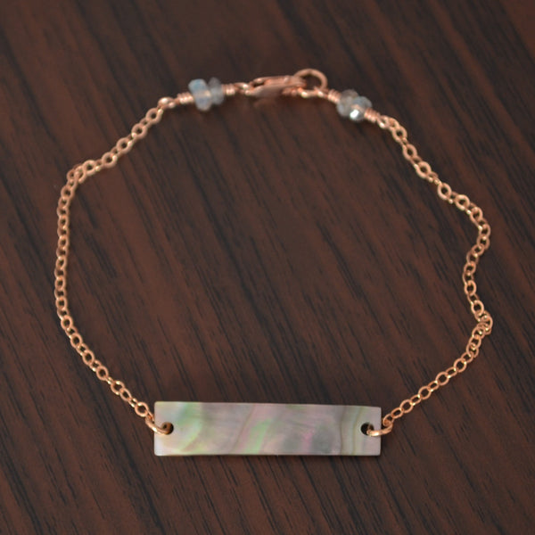 Simple Abalone Bracelet in Rose Gold