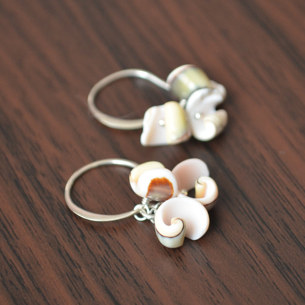 Pink Seashell Earrings in Sterling Silver