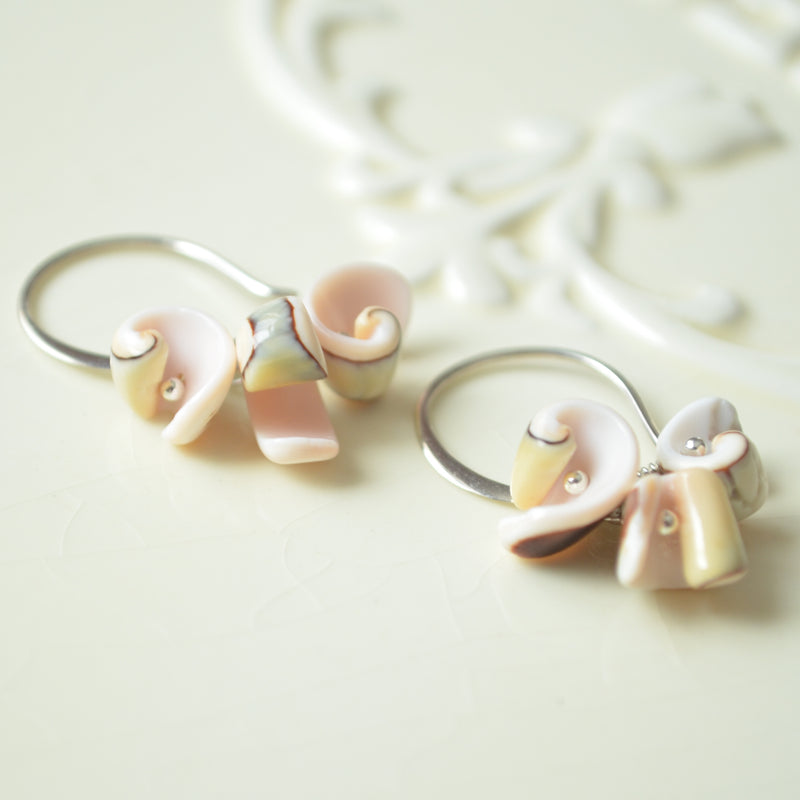 Pink Seashell Earrings in Sterling Silver