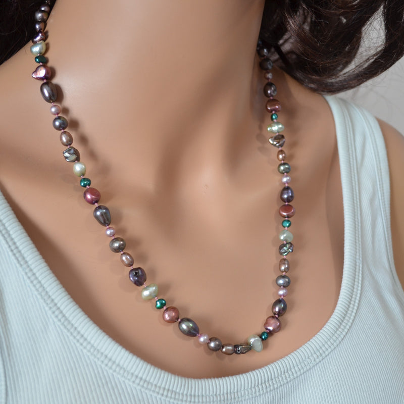 Peacock Pearl Wrap Bracelet or Necklace