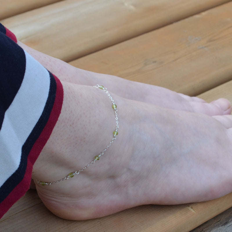 Peridot Anklet in Sterling Silver