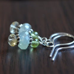 Peridot Earrings with Chalcedony and Citrine