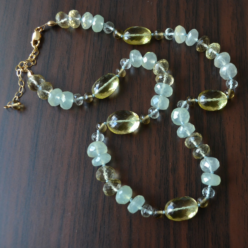 Luxe Gemstone Hand Knotted Necklace