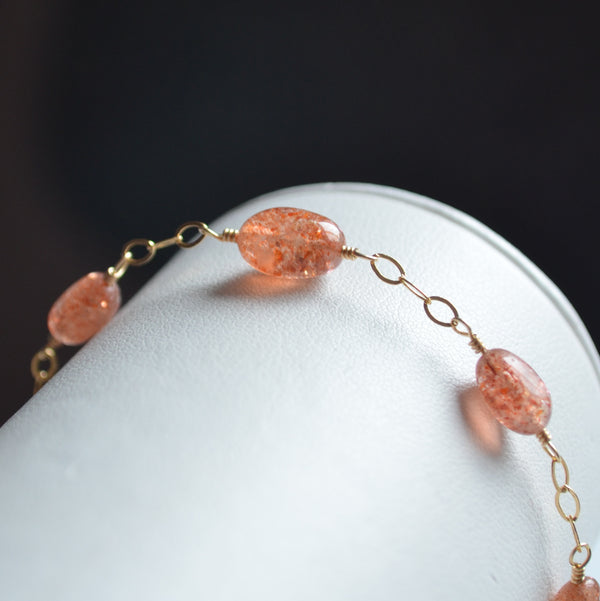 Sunstone Bracelet in Gold or Silver