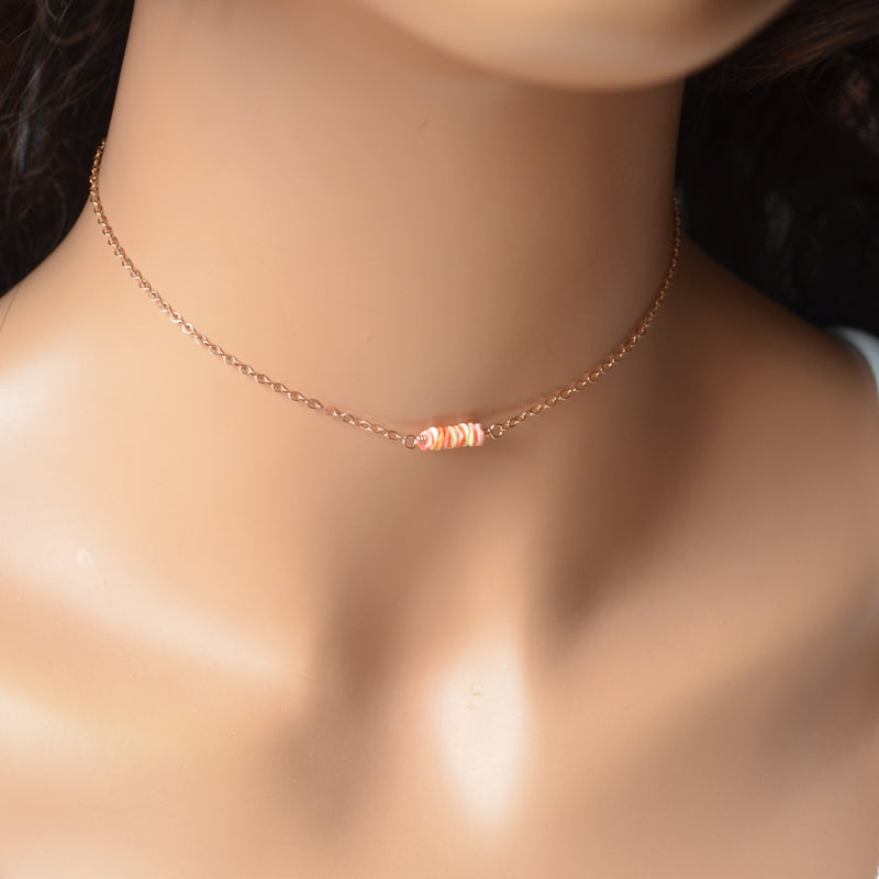 Peach Shell Choker Necklace