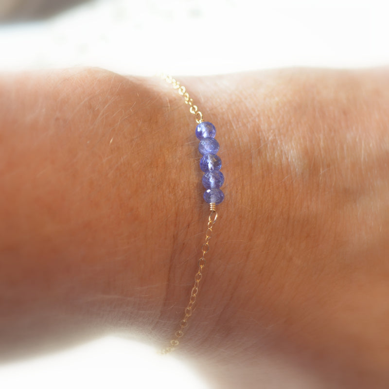Periwinkle Blue Tanzanite Bracelet in Gold or Silver