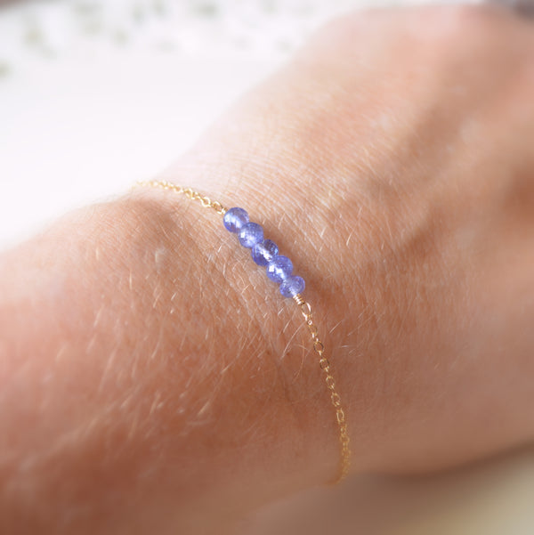 Periwinkle Blue Tanzanite Bracelet in Gold or Silver