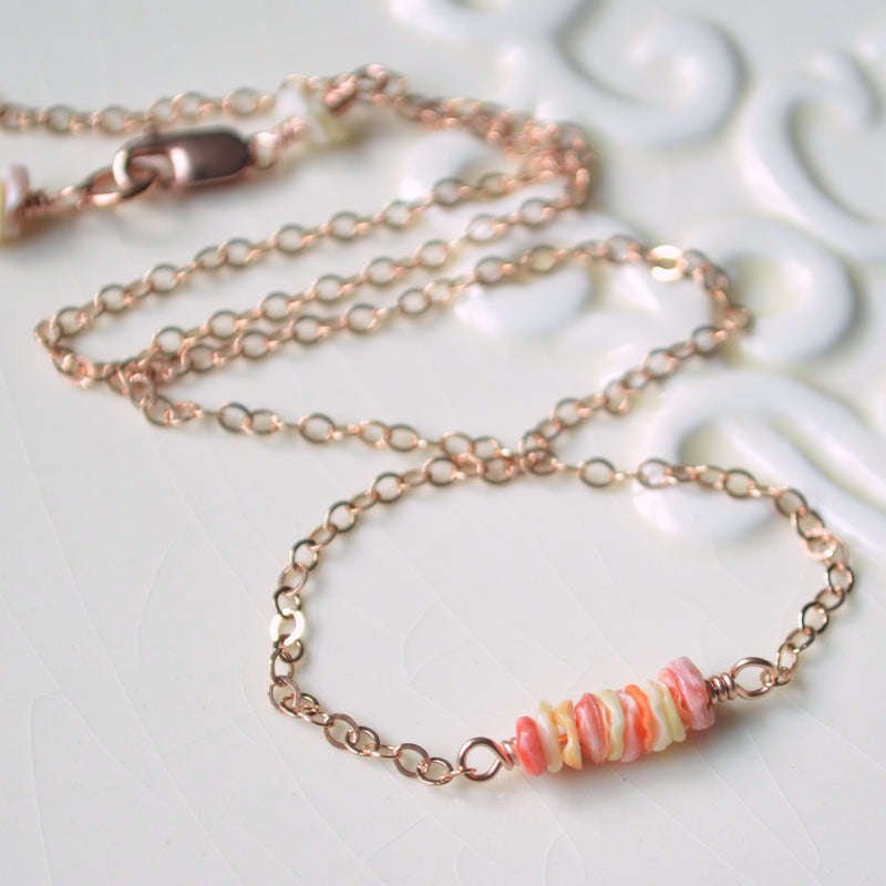 Peach Shell Choker Necklace