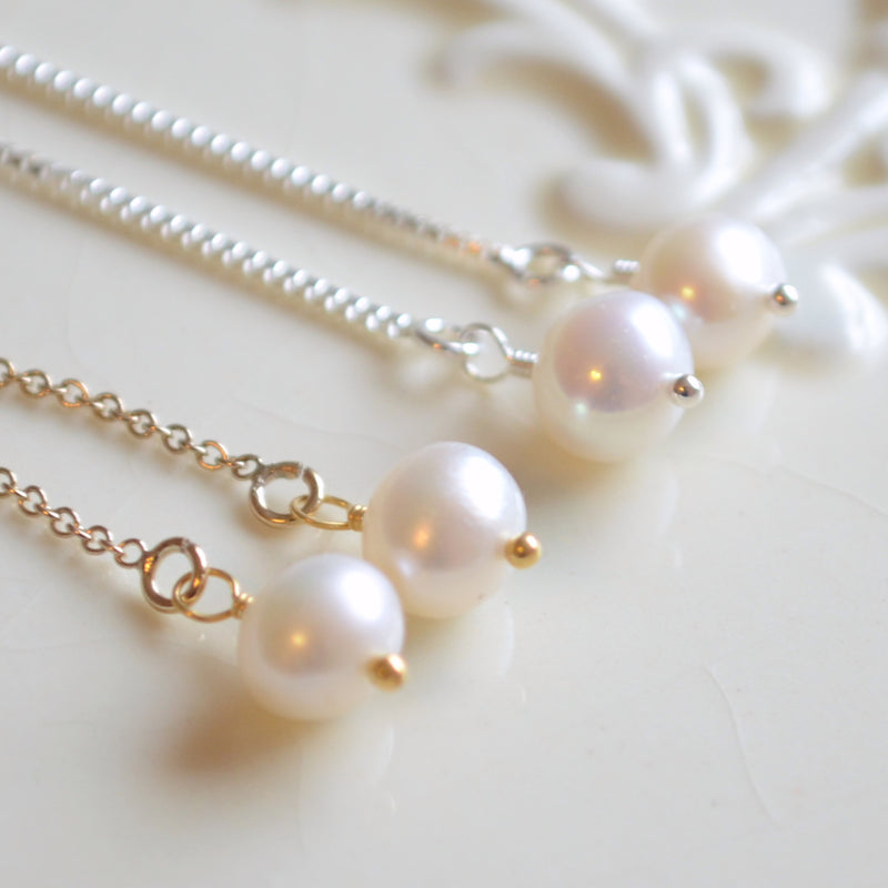 Design Your Own Pearl Threader Earrings - Round Pearls