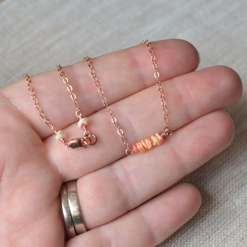 Peach Shell Choker Necklace