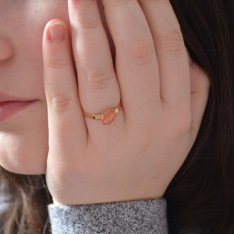 Custom Sunstone Ring in Gold - Size 6
