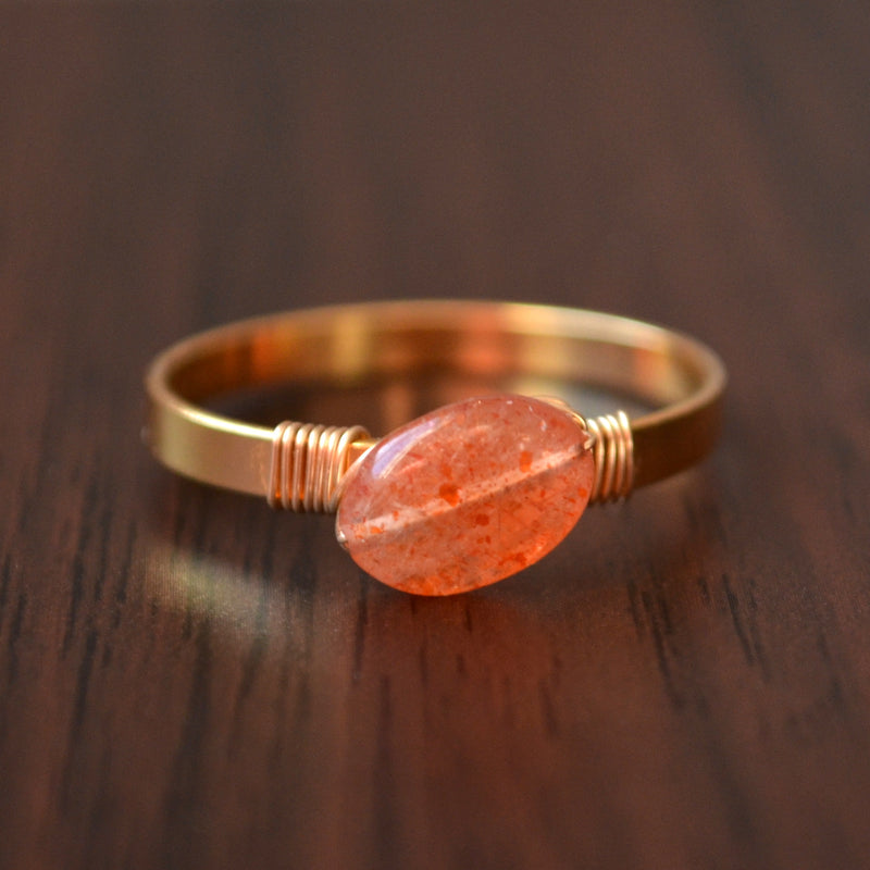 Custom Sunstone Ring in Gold - Size 6