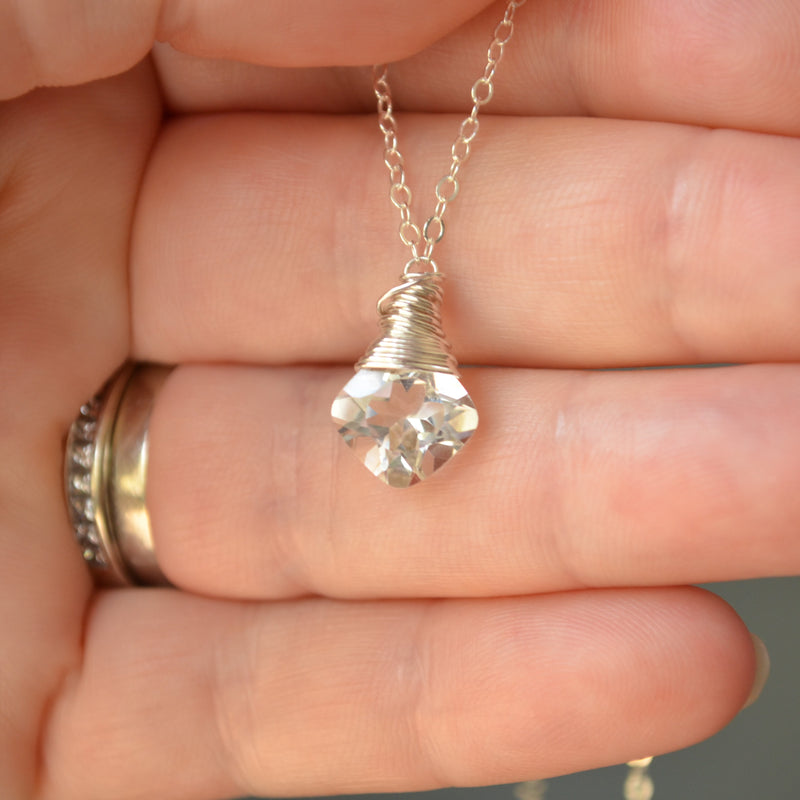 Crystal Quartz Necklace in Sterling Silver