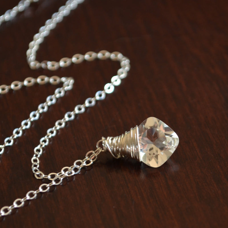 Crystal Quartz Necklace in Sterling Silver