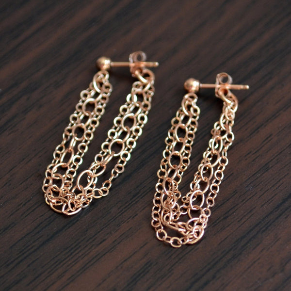 Rose Gold Chain Earrings