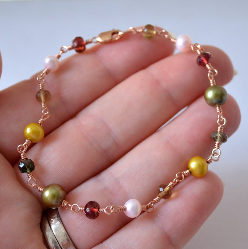 Christmas Bracelet with Freshwater Pearl