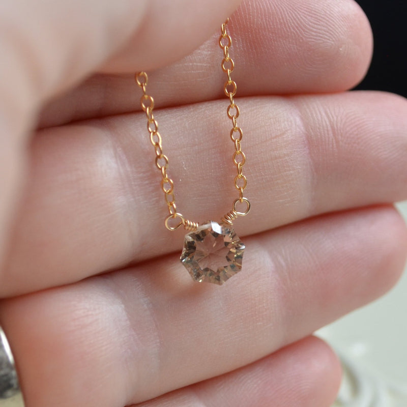 Simple Elegant Choker with Champagne Quartz