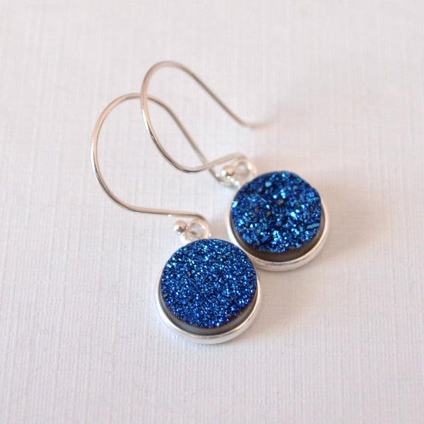 Royal Blue Druzy Earrings