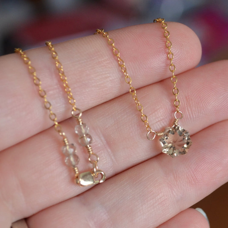 Simple Elegant Choker with Champagne Quartz