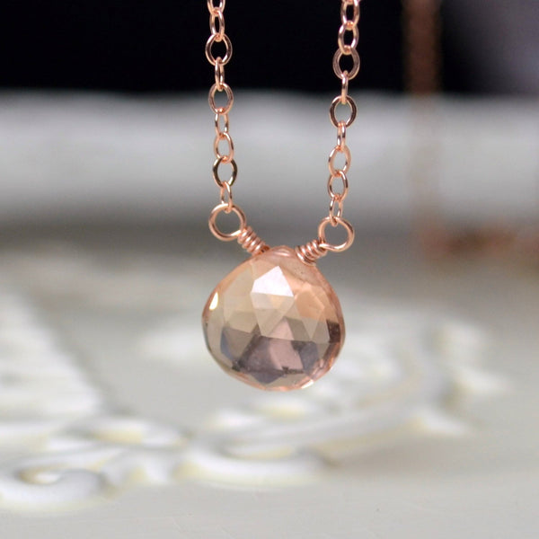 champagne quartz gemstone necklace