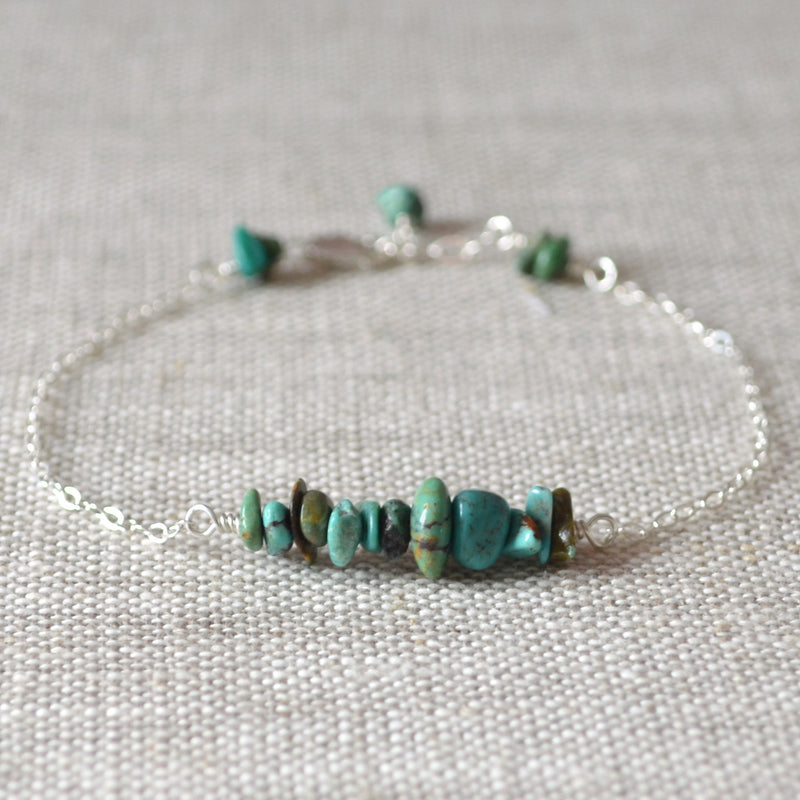 Real Turquoise Bracelet with Gemstone Chips