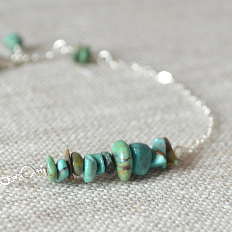 Real Turquoise Bracelet with Gemstone Chips