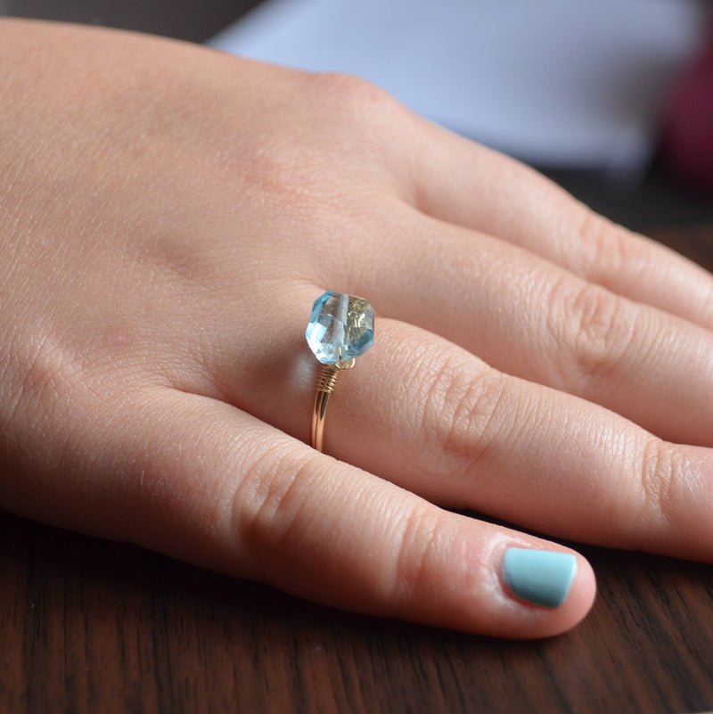 Swiss Blue Topaz Ring